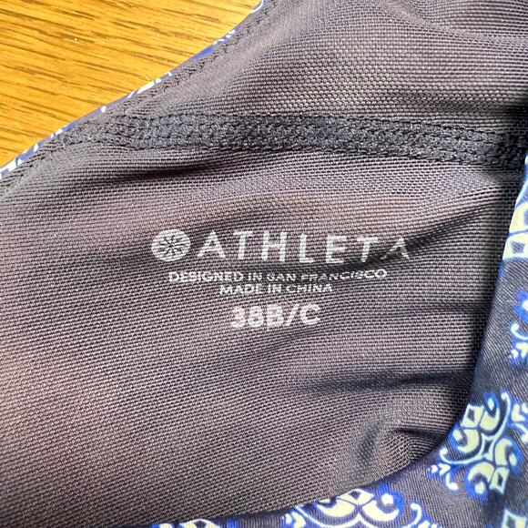 ATHLETA Tangier Tankini‎ Blue Geometric Print Swim Top and Kara Shorts 38 B/C - Picture 6 of 13